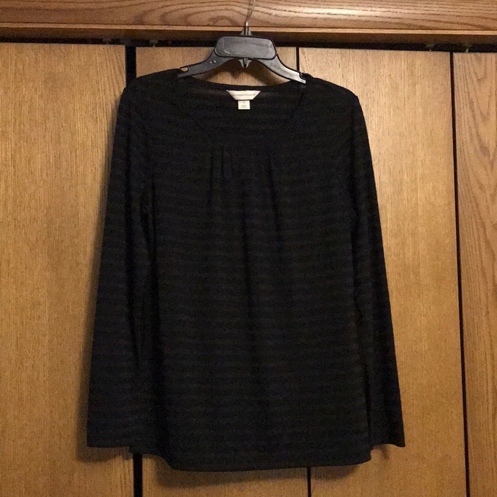 Christopher & Banks Shimmery Black Top Size Medium